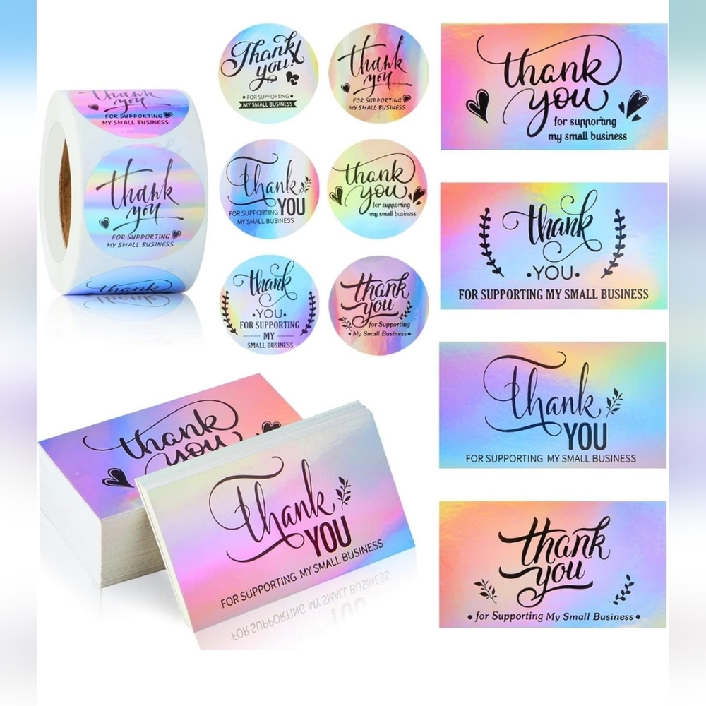 620 pc: 120 Thank You Cards and 500 Stickers